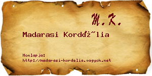 Madarasi Kordélia névjegykártya